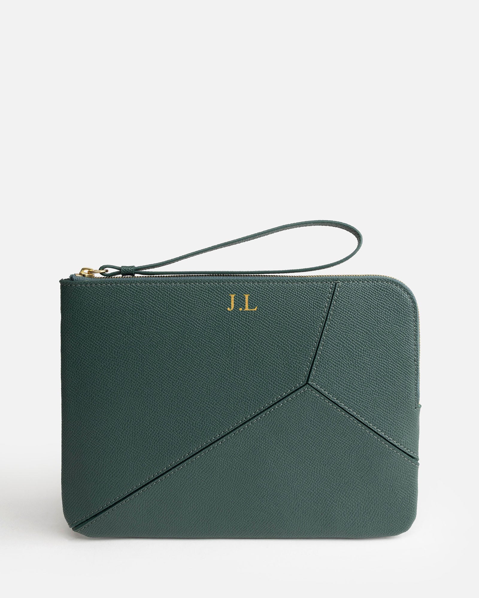 Image of Bags. Product name - Frankie Pouch Green in Green colour by brand - The Daily Edited