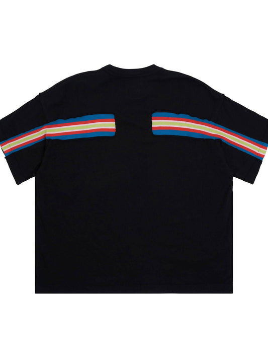 FACETASM Inside-Out Rib Big T-Shirt with Destroyed Pocket (Black)