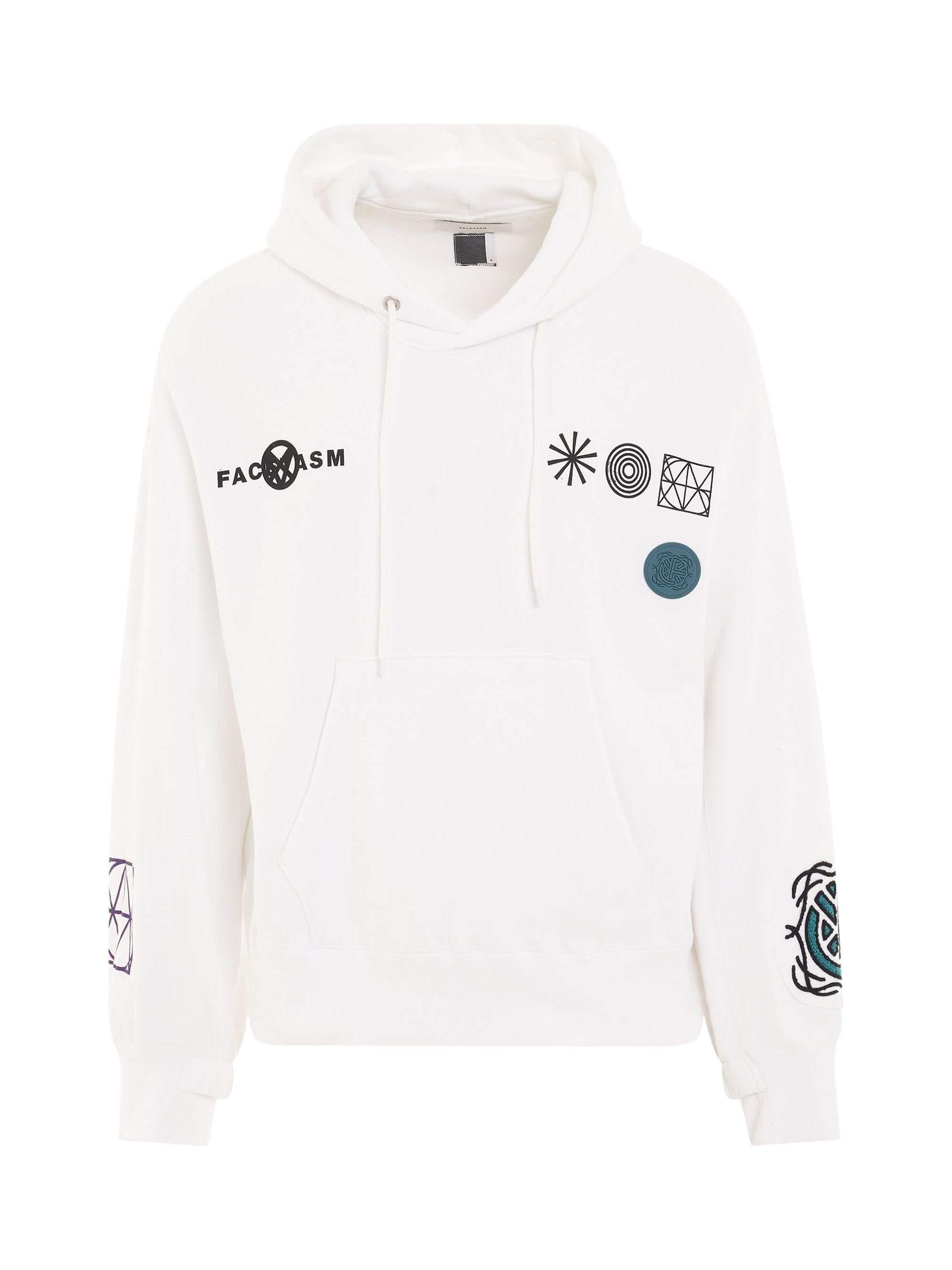 Image of a model wearing Outerwear. Productname: FACETASM Anarchy Hoodie in WHITE colour by brand - FACETASM