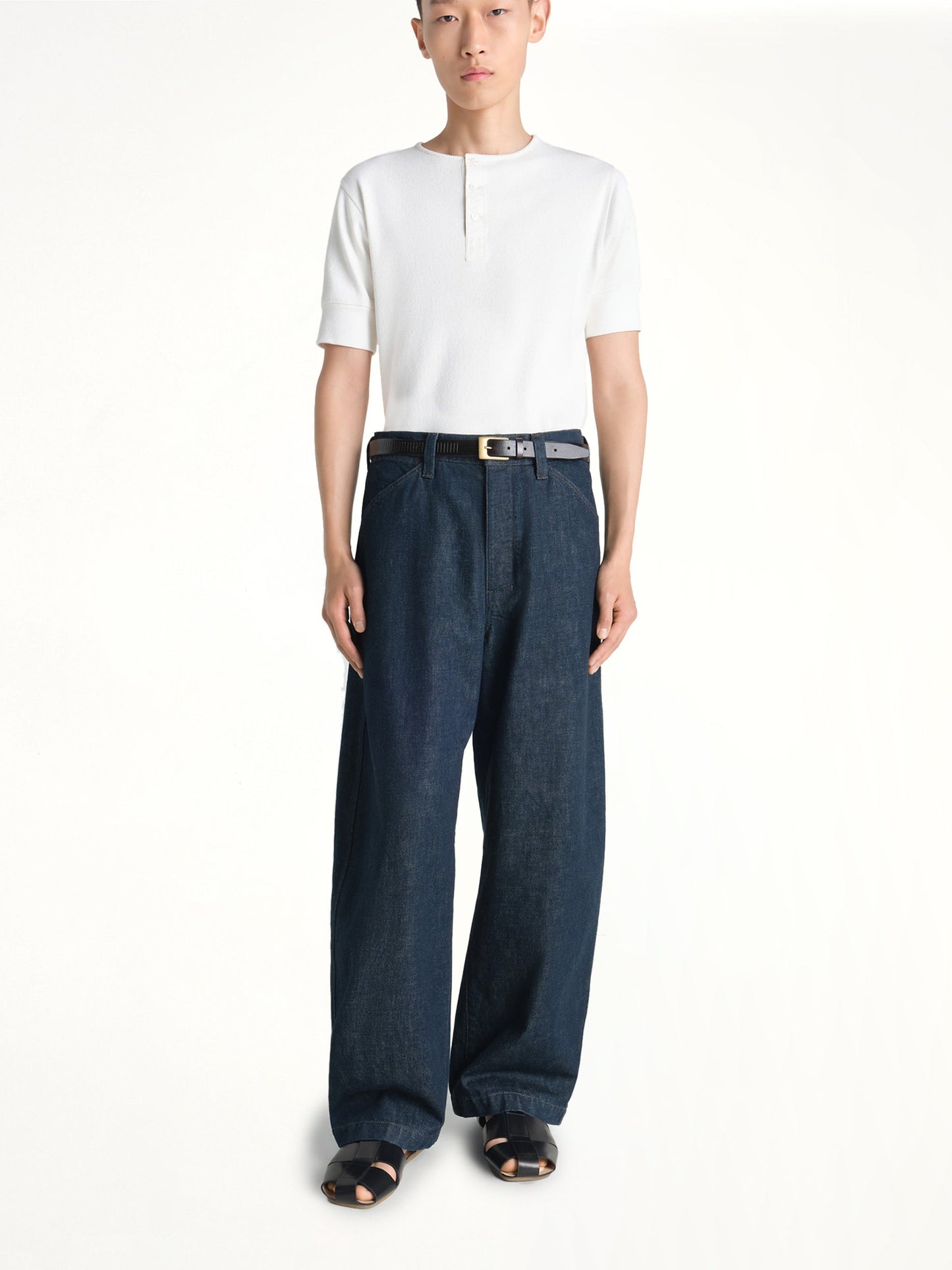 LEMAIRE Rib Henley Top (White)