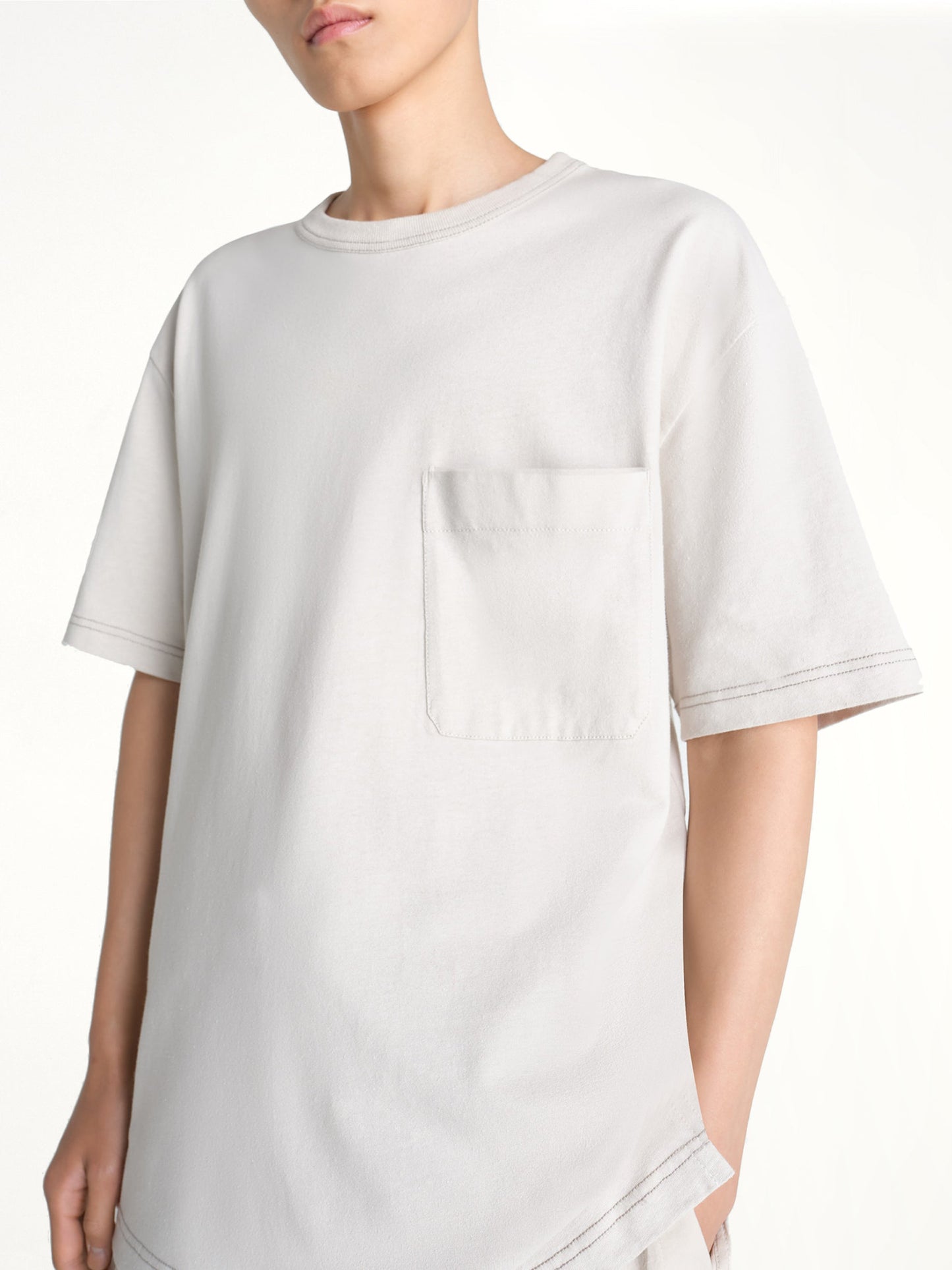 Image of T-Shirts. Product name - Boxy SS T-Shirt in Grey colour by brand - LEMAIRE
