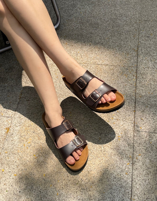 EVERAU® Mick Sandal Slides (Dark Brown)