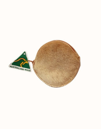 Image of Bags. Product name - Bush Ugg® Round Purse Zip Top in Natural colour by brand - Bush Ugg