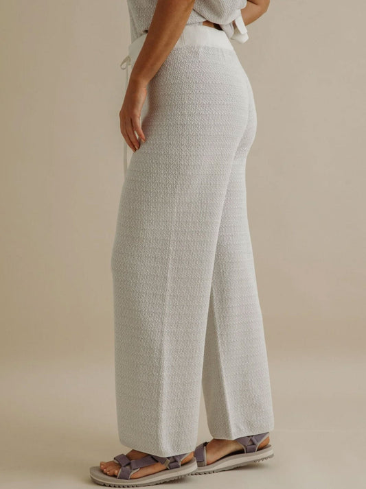 Talamaya Crepe Knitted Pant (Milk Silver Haze)