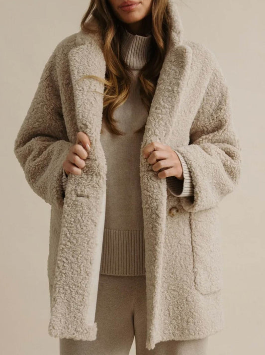 Image of Coats & Jackets. Product name - Talamaya Polar Faux Fur Coat in Amaranth colour by brand - Talamaya