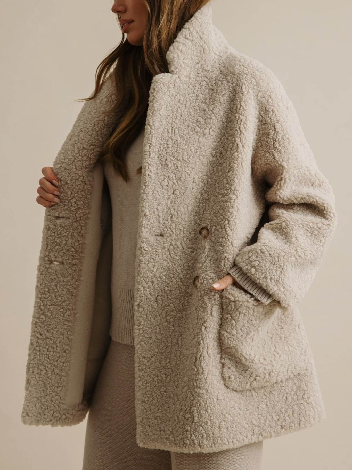 TALAMAYA POLAR FAUX FUR COAT (Amaranth)