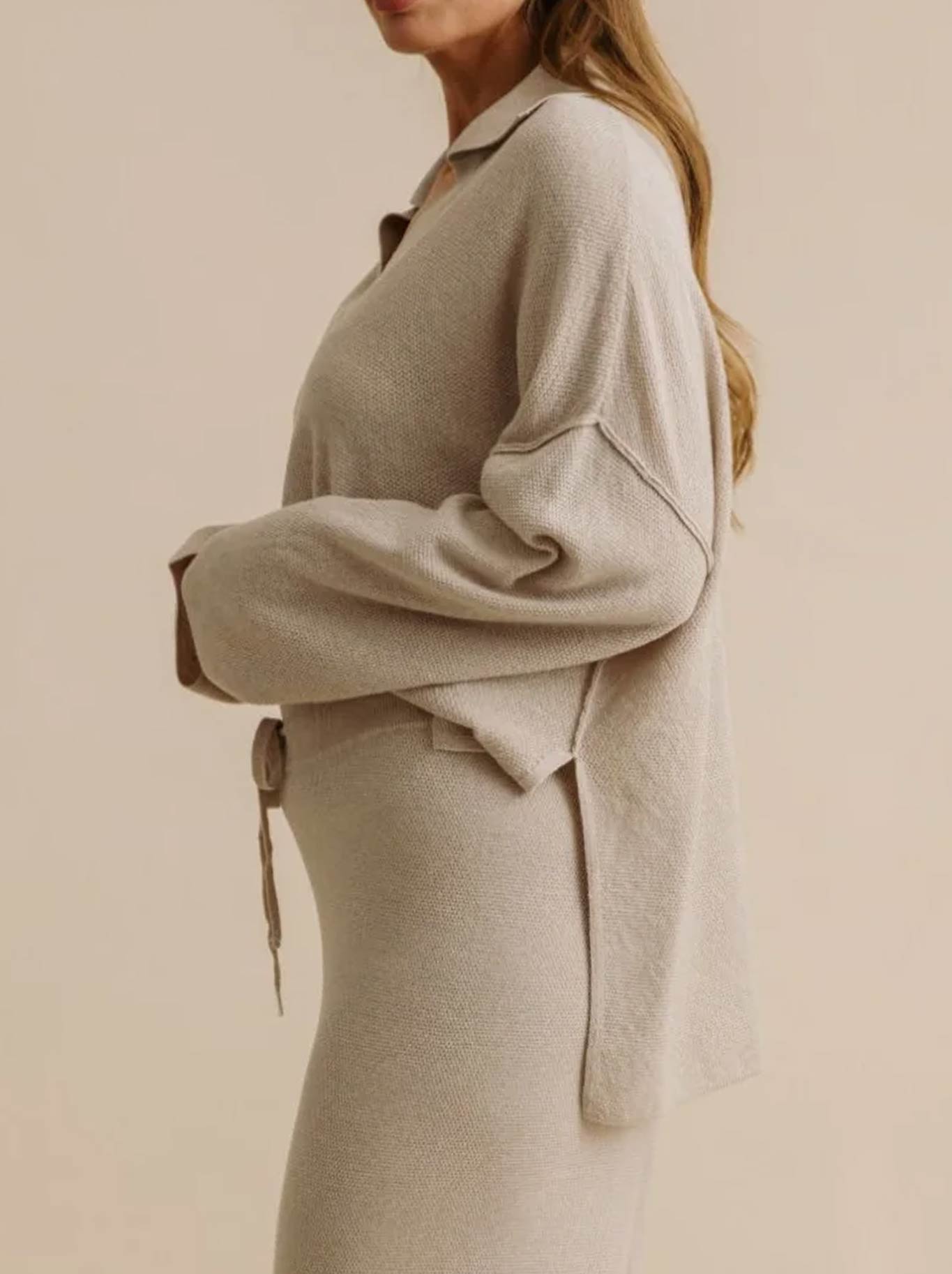 Talamaya Winter Retreat Collar Pullover (Wheat)