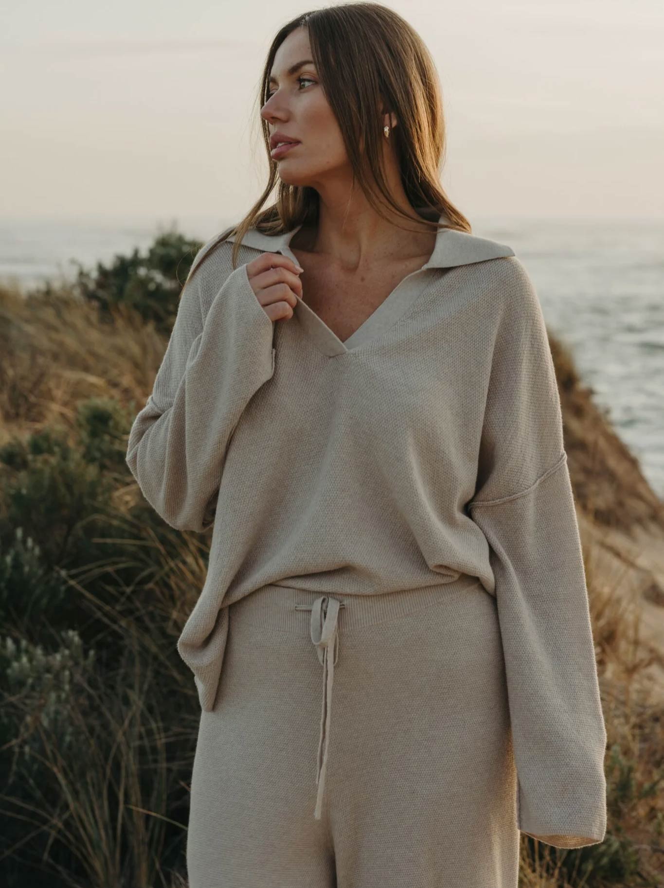 Talamaya Winter Retreat Collar Pullover (Wheat)