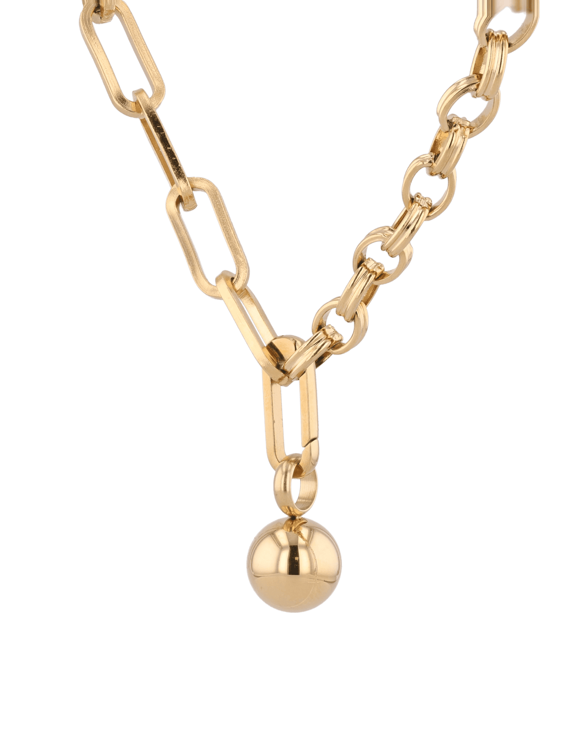 LAVANA Tandem Paperclip Gold Chain Necklace