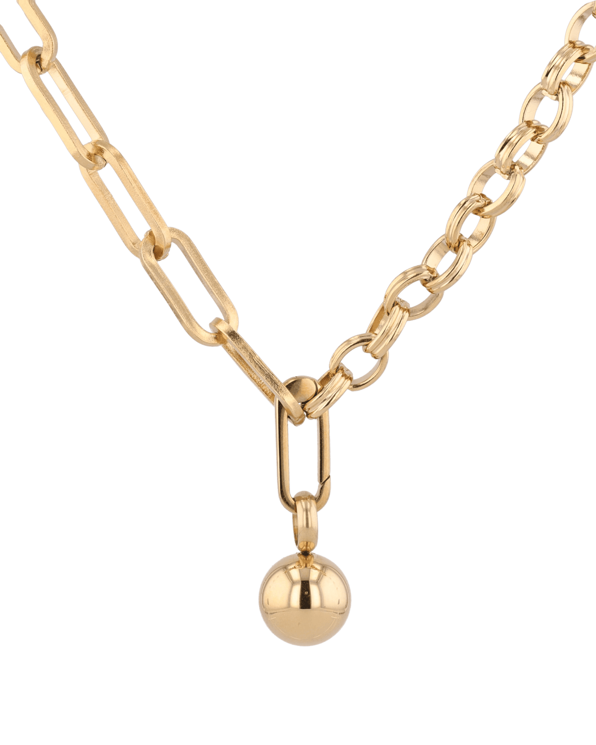 Image of Necklaces. Product name - Tandem Paperclip Gold Chain Necklace in colour by brand - LAVANA
