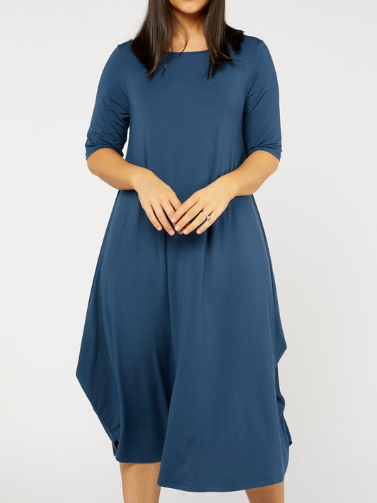 Image of Dresses. Productname: TANI RELAXED TRI DRESS in Deep Sea colour by brand - Tani