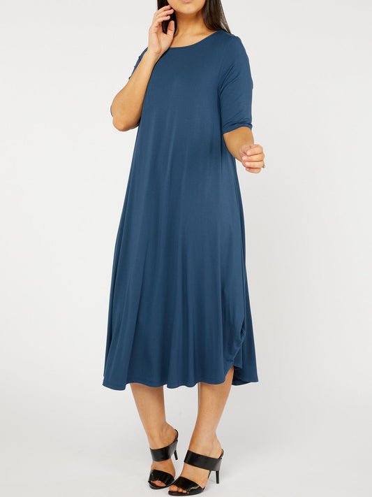 TANI RELAXED TRI DRESS (Deep Sea)