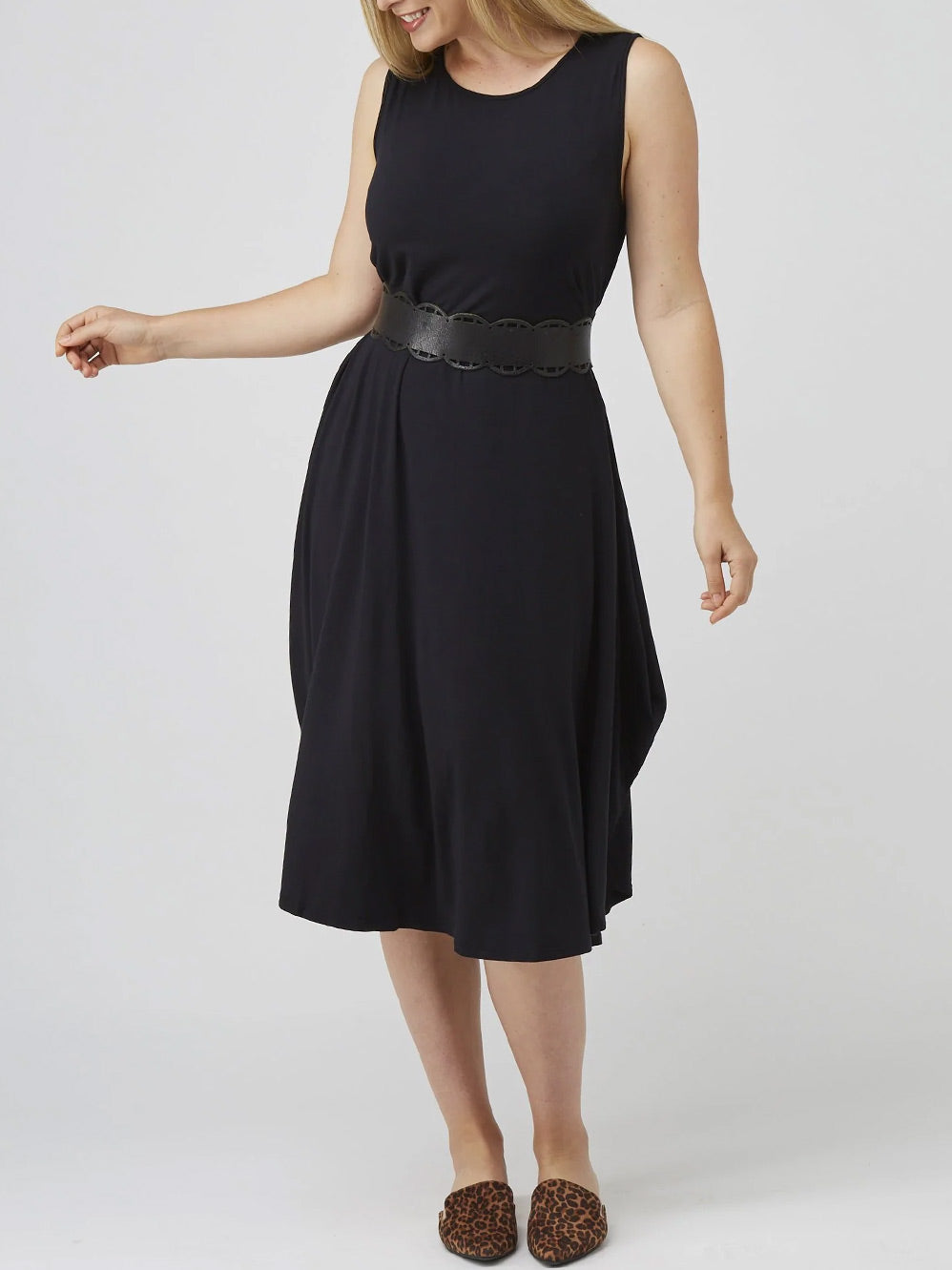 Tani Sleeveless Tri Dress (Black)