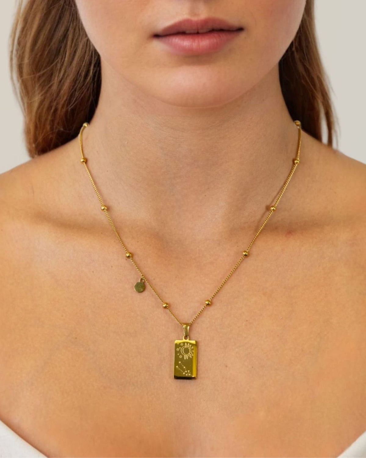 LAVANA Taurus Gold Zodiac Tag Necklace