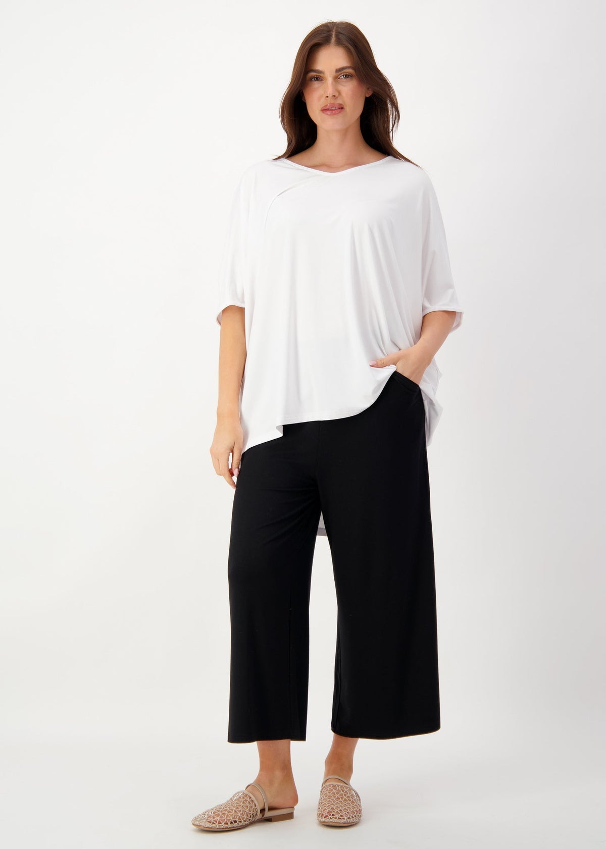Lou Lou Tavera Oversized Bamboo Top (White)