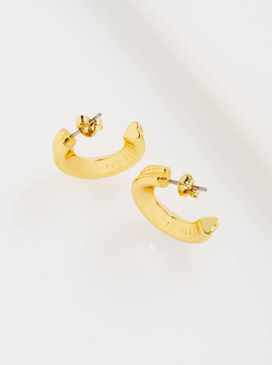 Image of Earrings. Product name - TED BAKER HILYA HIDDEN HEART EARRINGS in Gold colour by brand - Ted Baker
