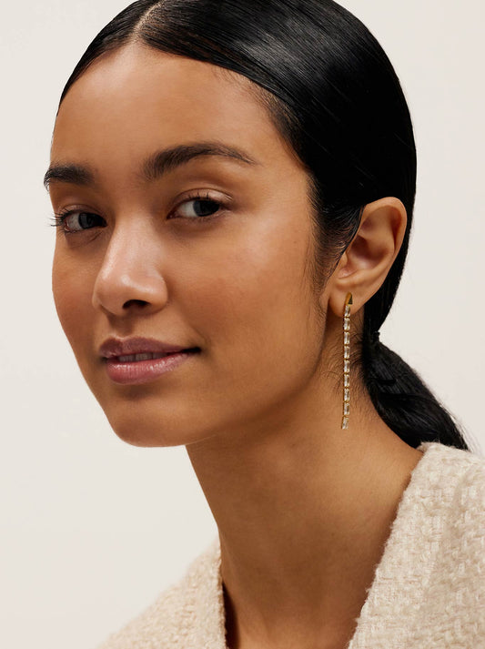 TED BAKER ISALIE BAGUETTE CRYSTAL EARRINGS (Gold)