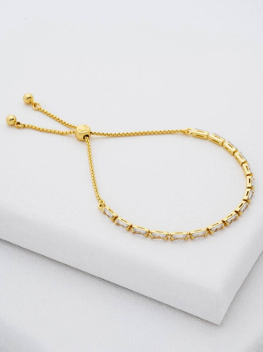 Image of Accessories. Product name - TED BAKER ISELA BAGUETTE SLIDER BRACELET in Gold colour by brand - Ted Baker