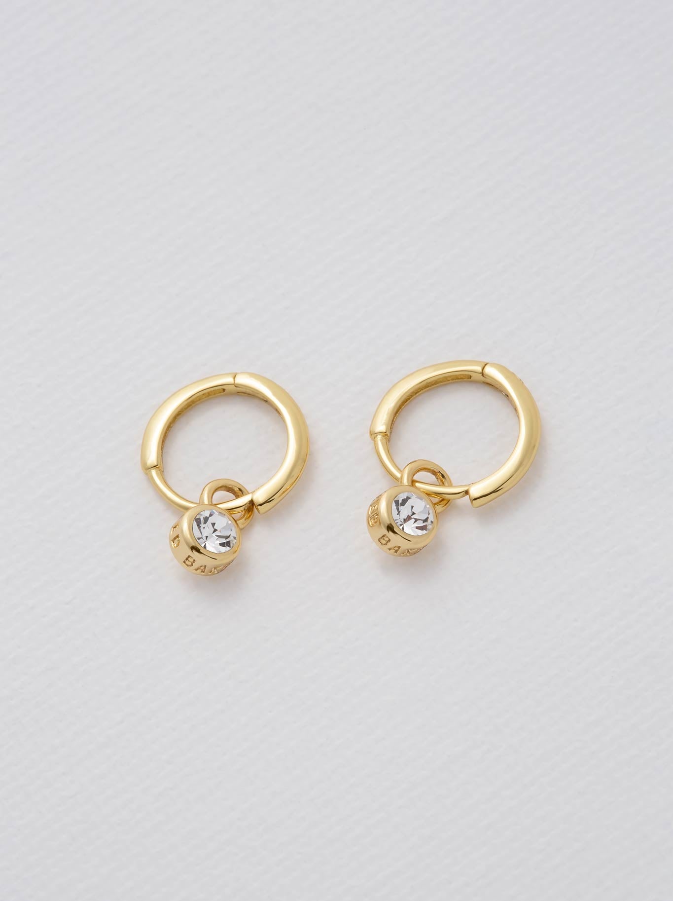 Image of Jewelry. Product name - Ted Baker Sinalaa Crystal Huggies in Gold colour by brand - Ted Baker