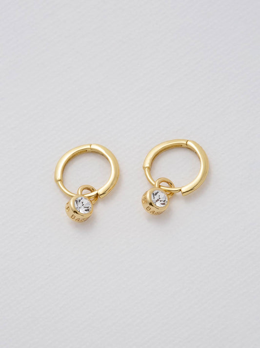 Image of Jewelry. Product name - Ted Baker Sinalaa Crystal Huggies in Gold colour by brand - Ted Baker