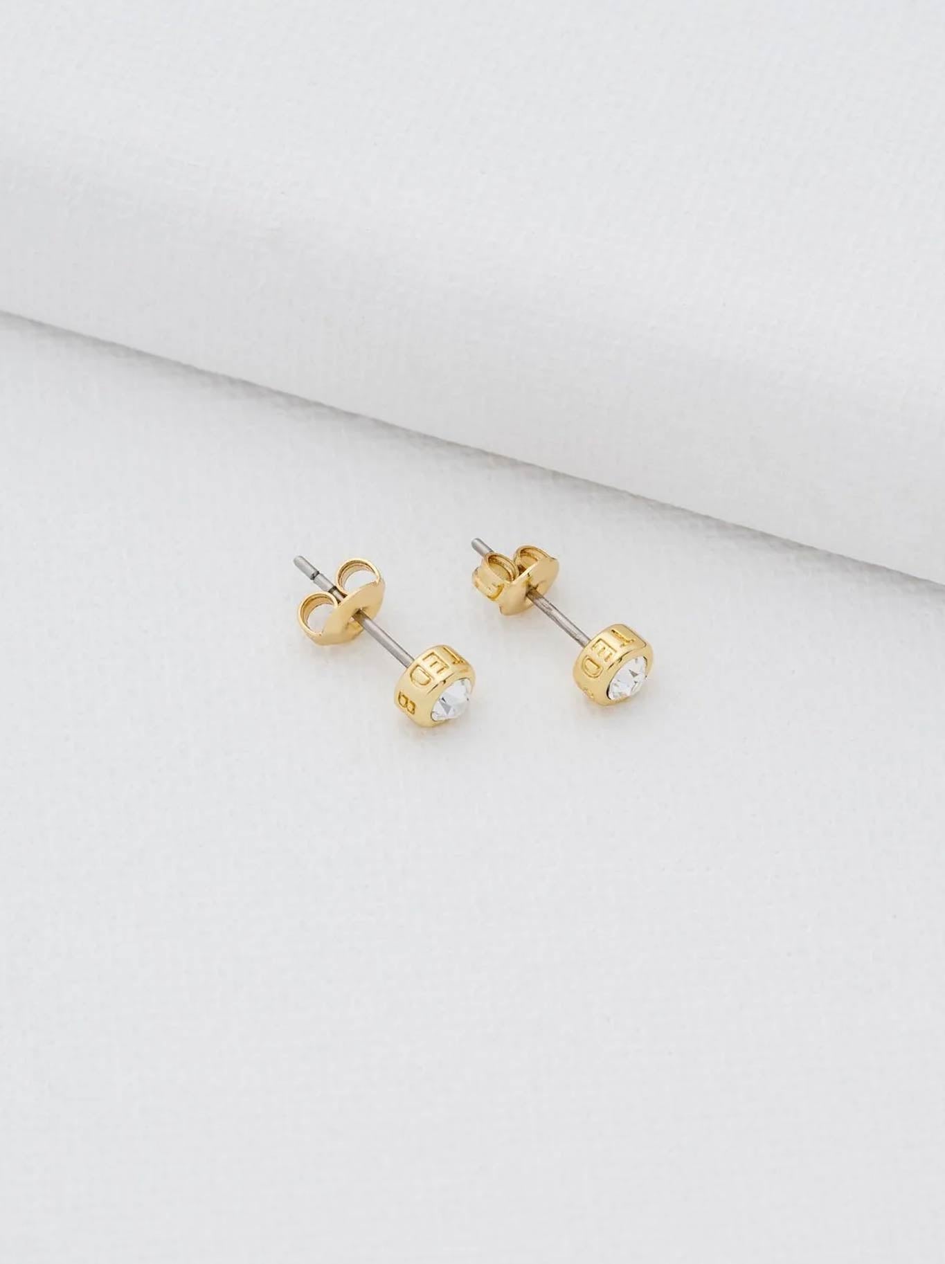 Image of Jewelry. Product name - TED BAKER SINEE MINI CRYSTAL STUDS in Gold colour by brand - Ted Baker