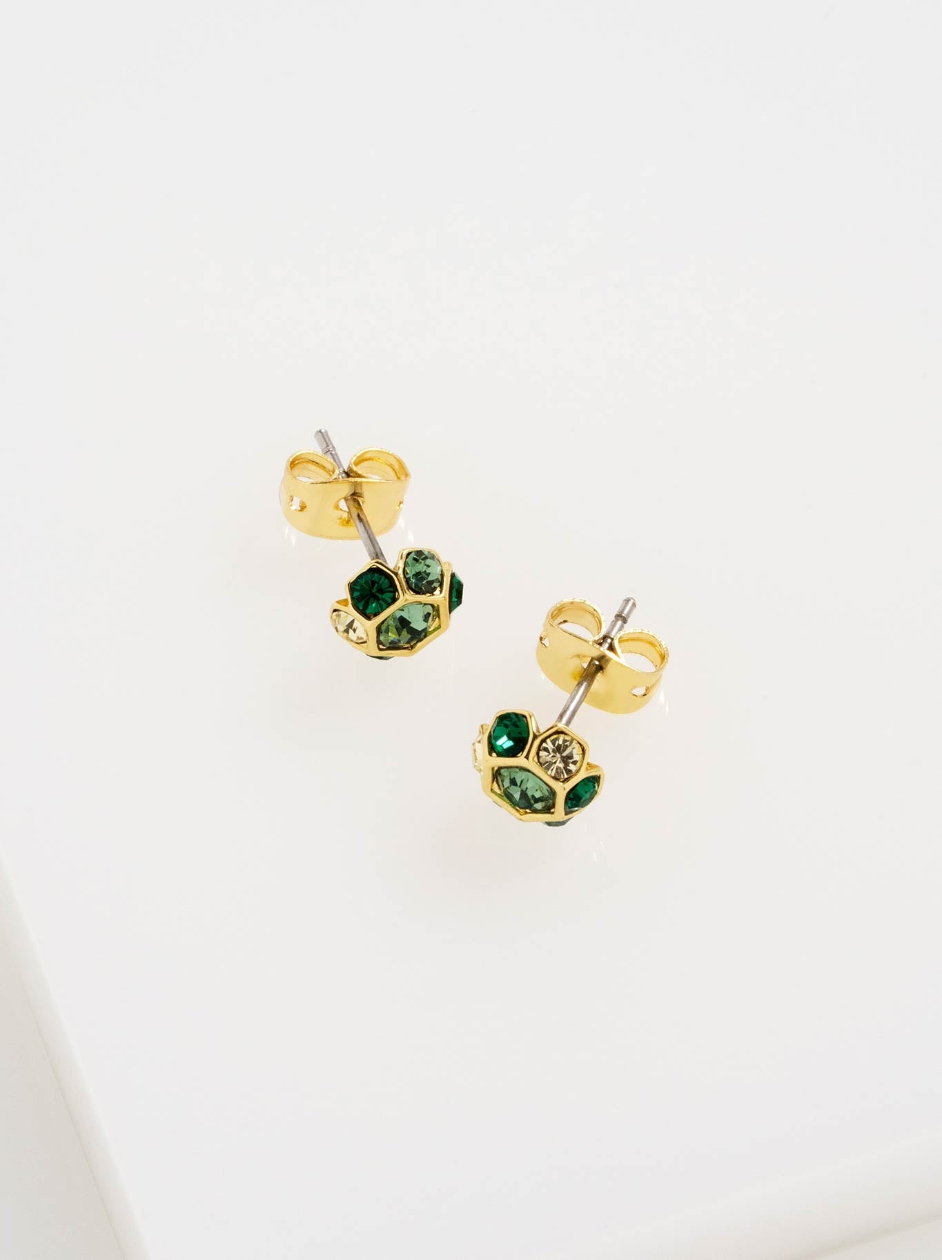 Image of Earrings. Product name - Ted Baker Gemme Crystal Stud Earring in Gold colour by brand - Ted Baker