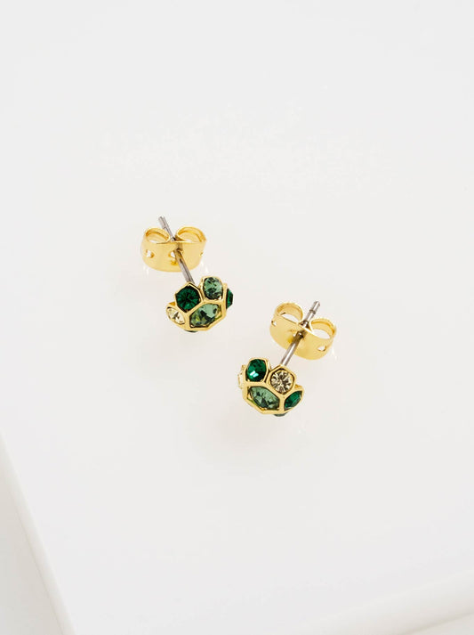 Image of Earrings. Product name - Ted Baker Gemme Crystal Stud Earring in Gold colour by brand - Ted Baker