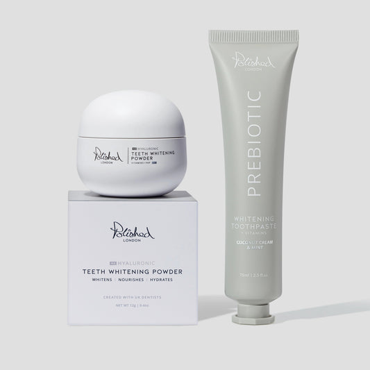 Polished London Teeth Whitening Powder & Prebiotic Toothpaste Coconut Bundle