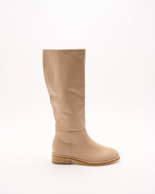 Image of Boots. Productname: Walnut Melbourne Tessa Leather Boot in Fawn colour by brand - Walnut Melbourne