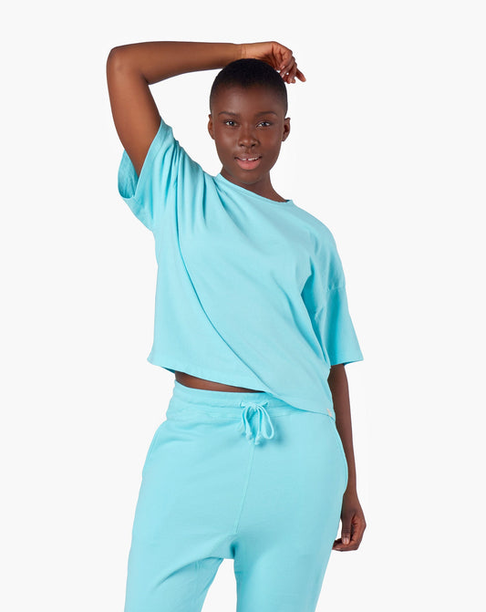 Image of T-Shirts. Productname: Core Boxy Tee Sky Blue in Sky Blue colour by brand - TKEES