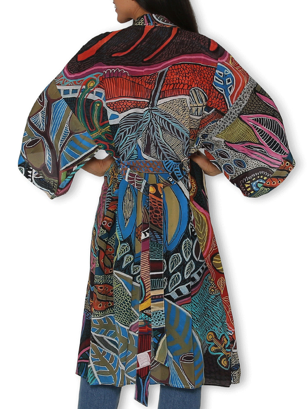 The Artists Label Abundance Of The Bush Long Silk Kimono (Multi)
