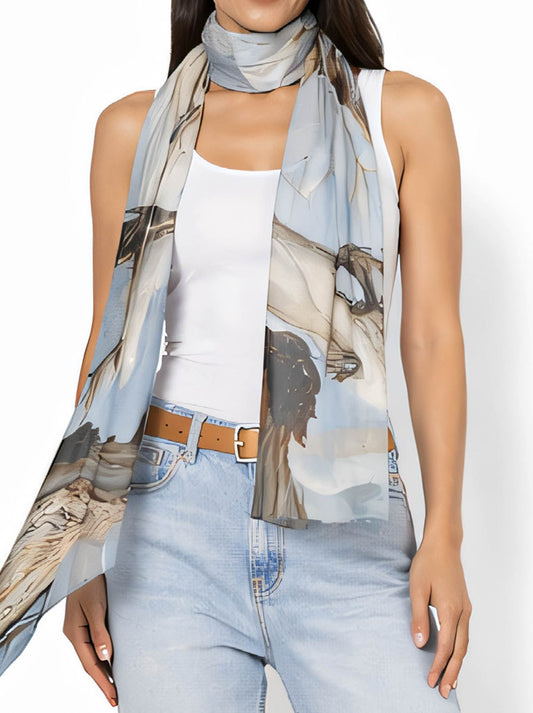 Image of Scarves & Shawls. Product name - The Artists Label Reaching Light Scarf in Print colour by brand - The Artist Label