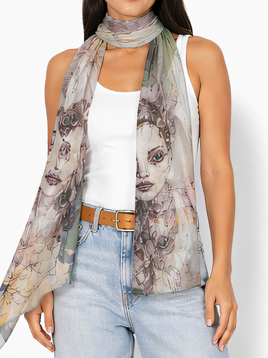 Image of Scarves & Shawls. Product name - The Artists Label Dreamy Floral Muse Scarf in Print colour by brand - The Artist Label