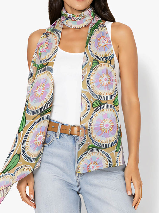 Image of Scarves & Shawls. Product name - The Artists Label Gumnuts And Leaves Scarf in Print colour by brand - The Artist Label