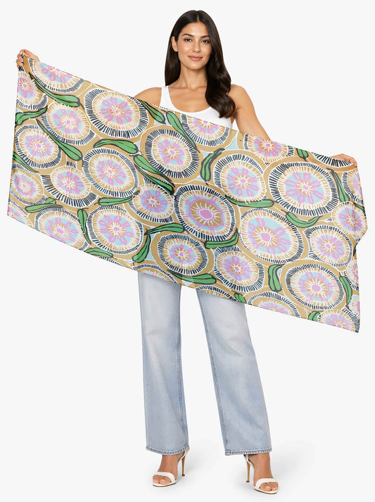 The Artists Label Gumnuts And Leaves Scarf (Print)