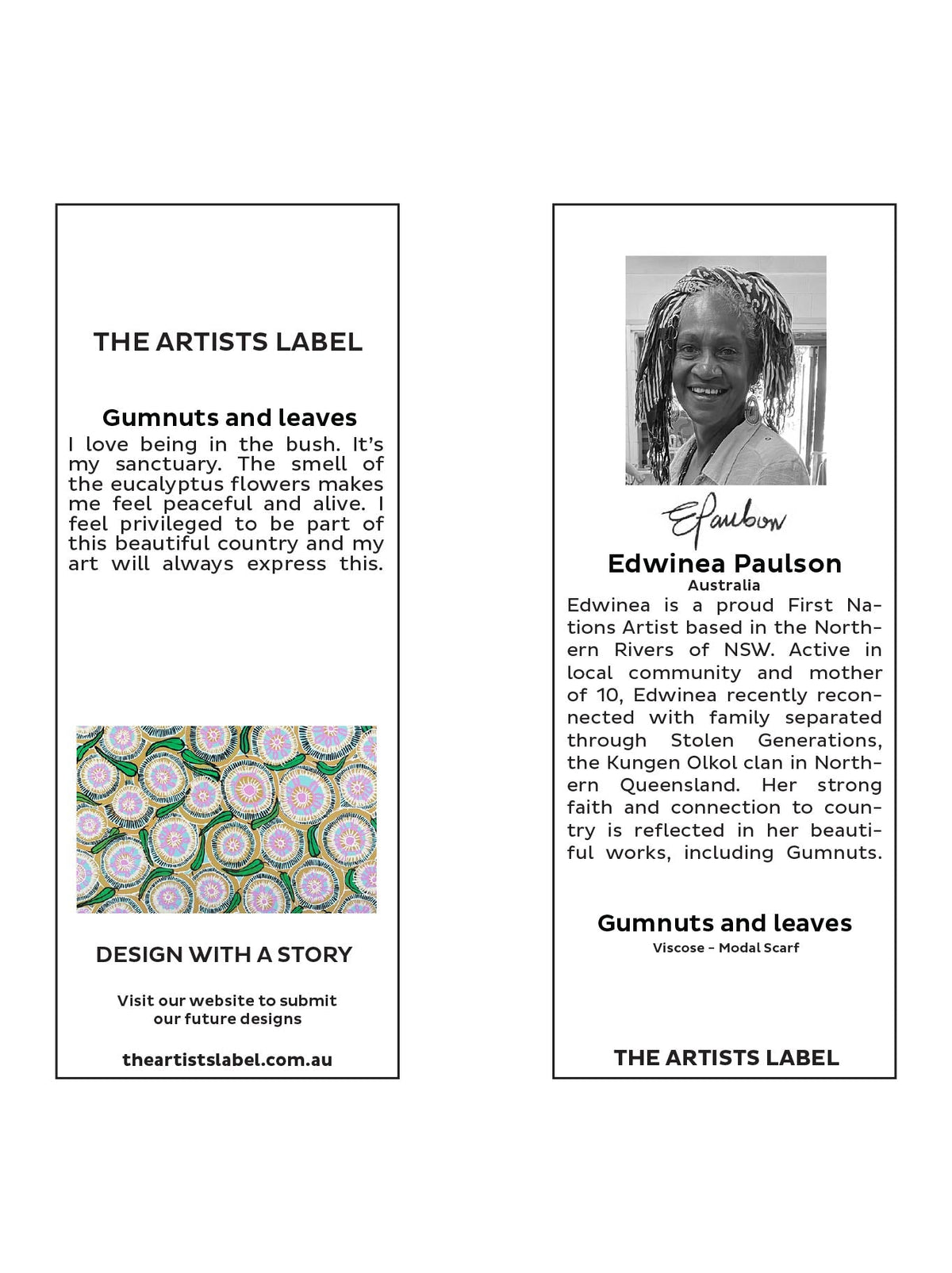 The Artists Label Gumnuts And Leaves Scarf (Print)