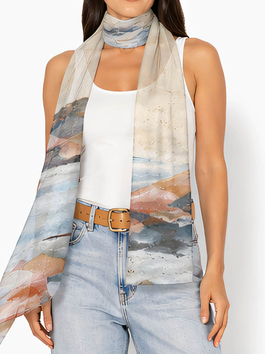 Image of Scarves & Shawls. Product name - The Artists Label Coastal Mist Scarf in Print colour by brand - The Artist Label