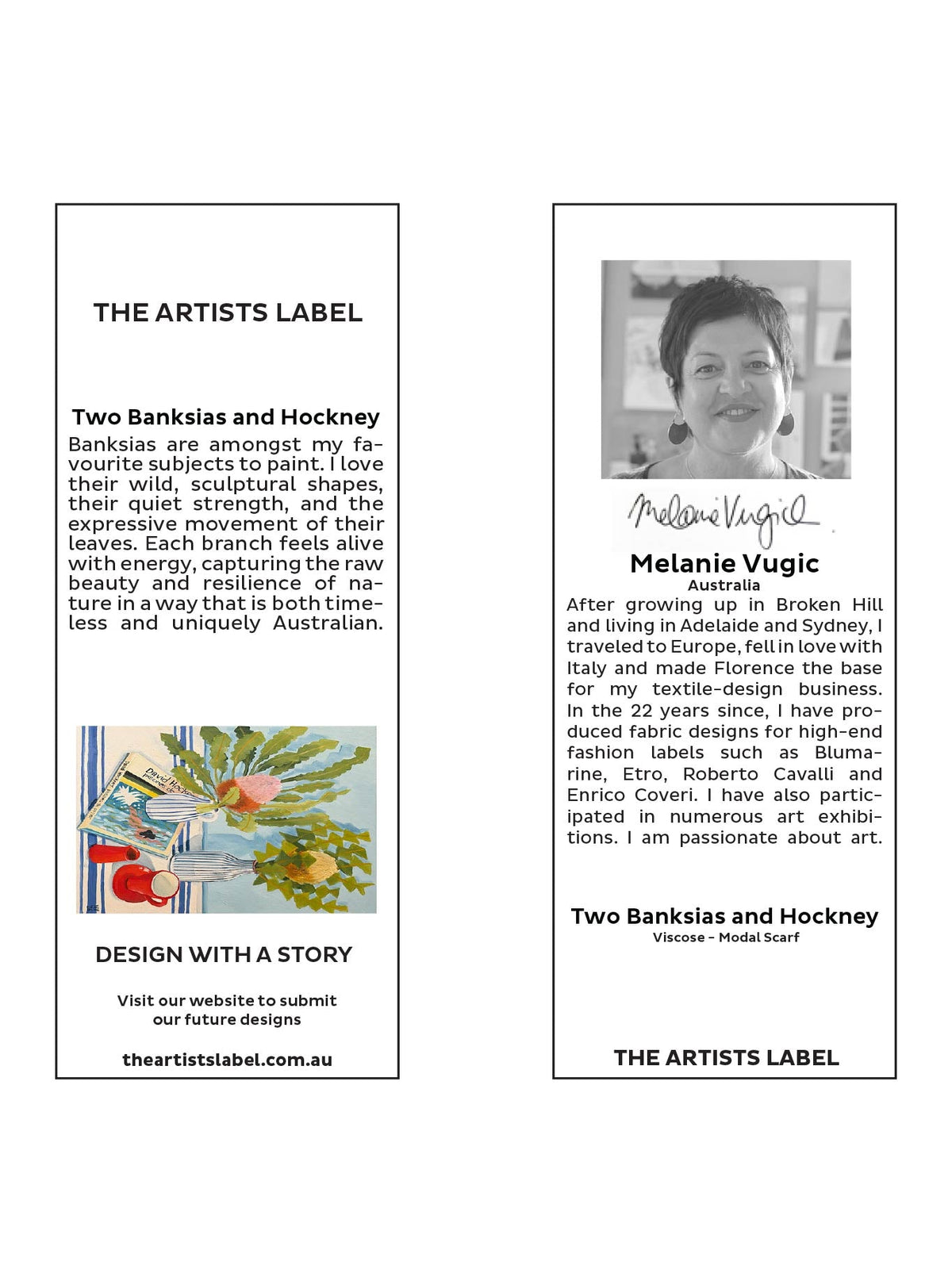 The Artists Label Two Banksias And Hockney Scarf (Print)
