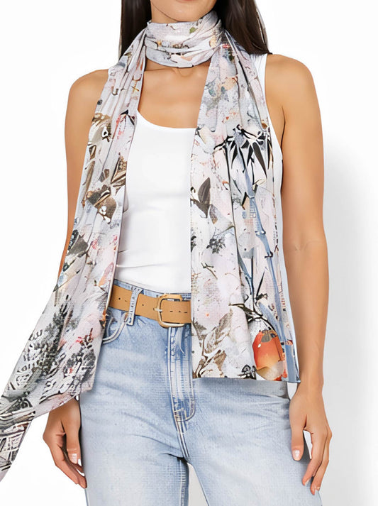 Image of Scarves & Shawls. Product name - The Artists Label Seasons In Japan Scarf in Print colour by brand - The Artist Label