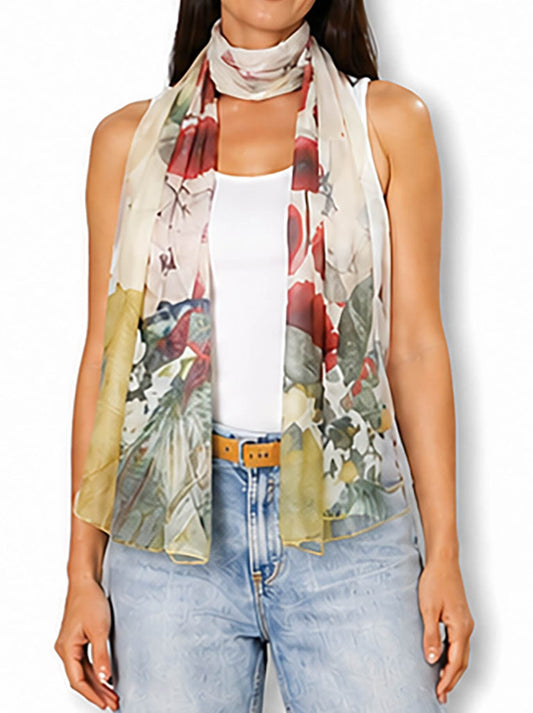 Image of Scarves & Shawls. Product name - The Artists Label Jardin D'Orange Scarf in Print colour by brand - The Artist Label