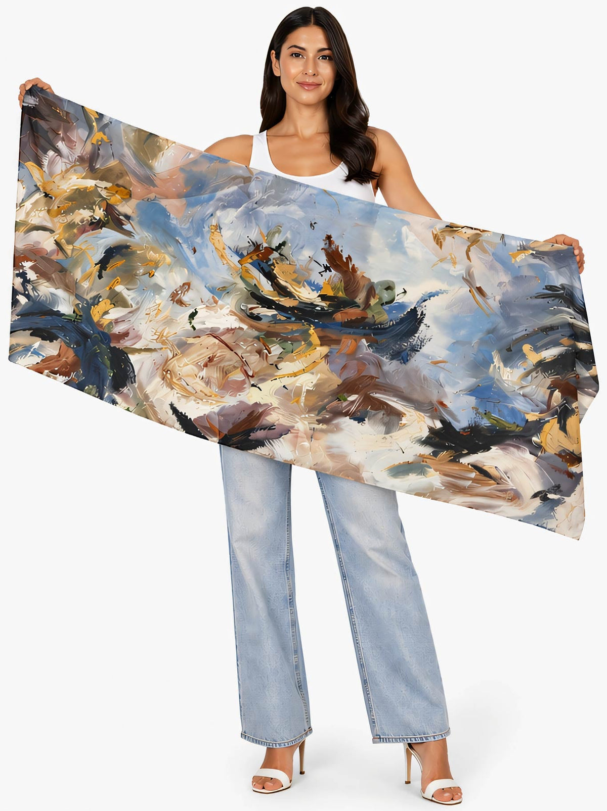 The Artists Label Echoes Of Creation Wool Scarf (Print)
