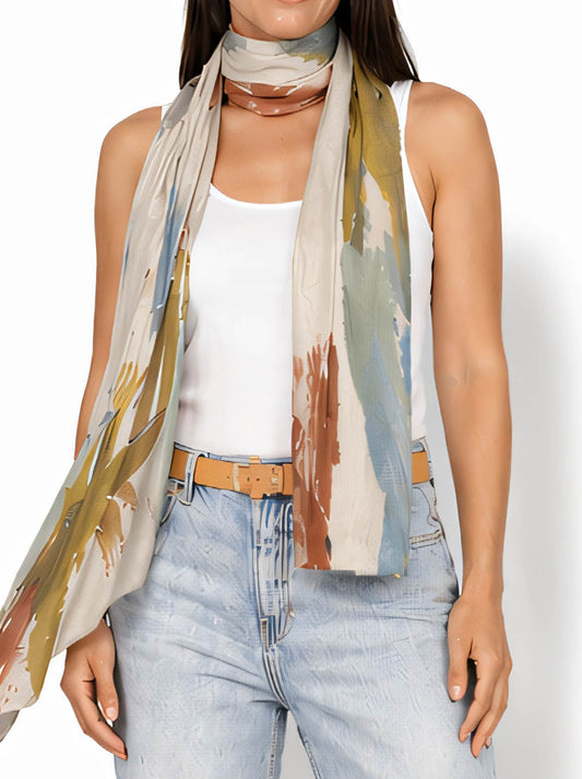 Image of Scarves & Shawls. Product name - The Artists Label Hot Sun Wool Scarf in Print colour by brand - The Artist Label