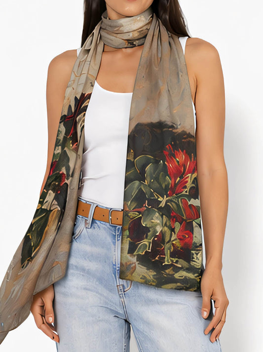 Image of Scarves & Shawls. Product name - The Artists Label Nas In A Vase Wool Scarf in Print colour by brand - The Artist Label