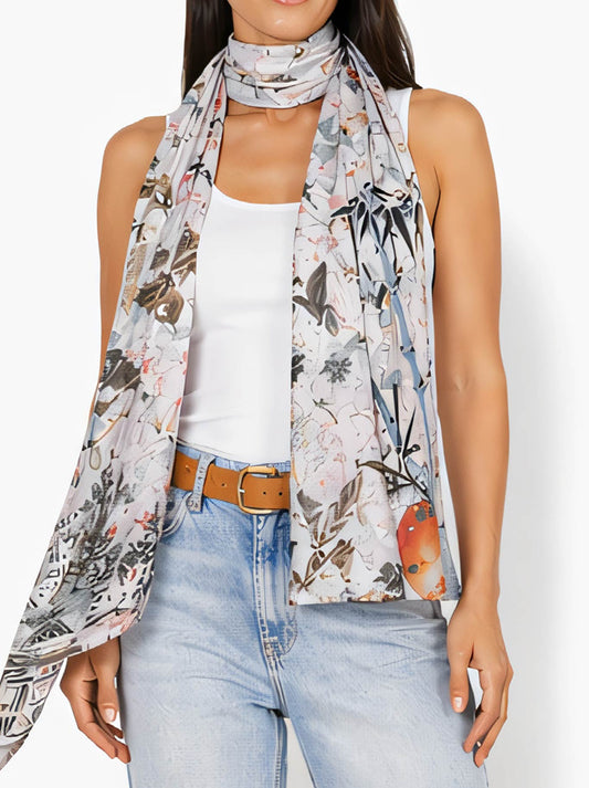 Image of Scarves & Shawls. Product name - The Artists Label Seasons In Japan Wool Scarf in Print colour by brand - The Artist Label
