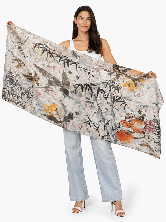 The Artists Label Seasons In Japan Silk Scarf (Print)