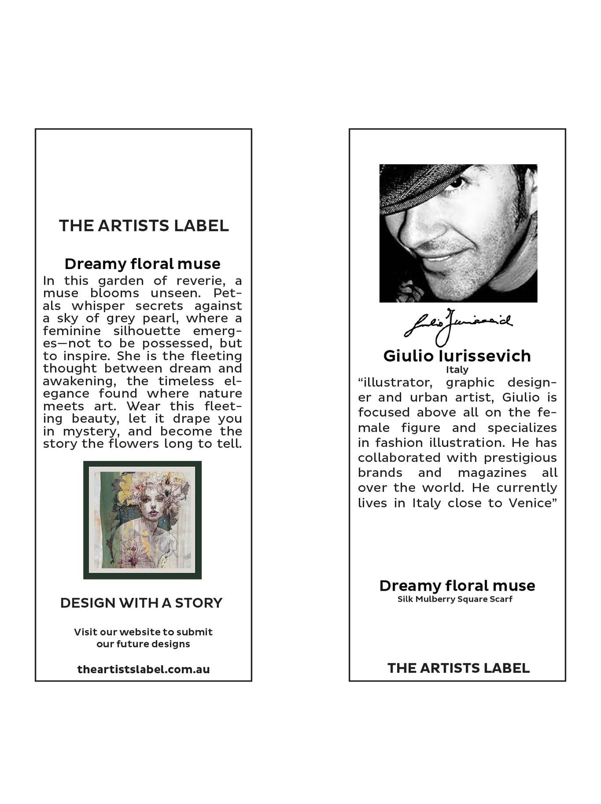 THE ARTISTS LABEL DREAMY FLORAL MUSE SILK SQUARE SCARF (Print)