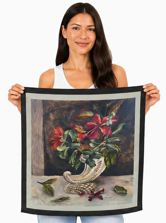 The Artists Label Nas In A Vase Silk Square Scarf (Print)