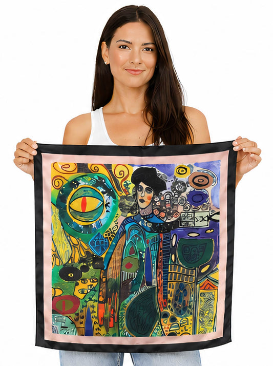 The Artists Label Lady Klimt Silk Silk Square Scarf (Print)