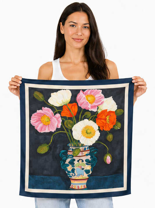 The Artists Label Icelandic Poppies Silk Square Scarf (Print)