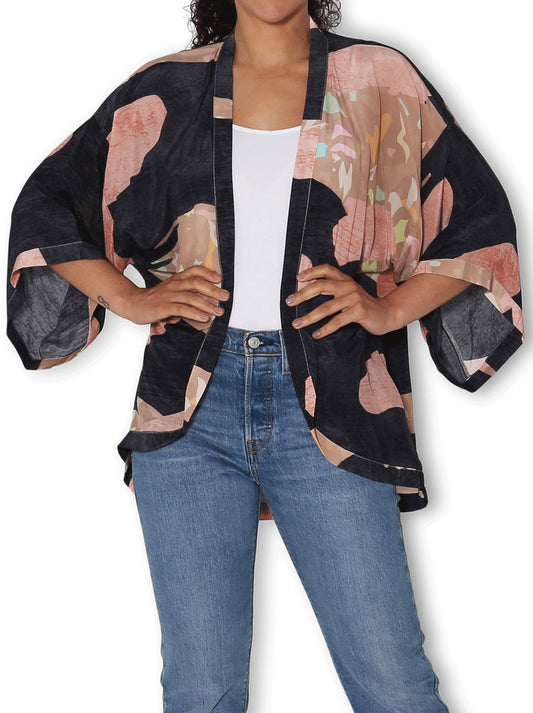 Image of Accessories. Product name - The Artists Label Wild Safari Silk Kimono in Print colour by brand - The Artist Label